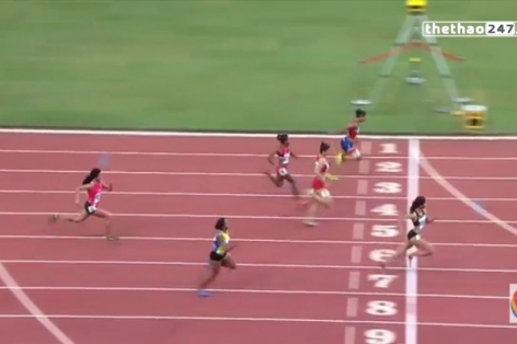 Video SEA Games 28: Vòng loại chạy 100m nữ - Nguyễn Thị Oanh