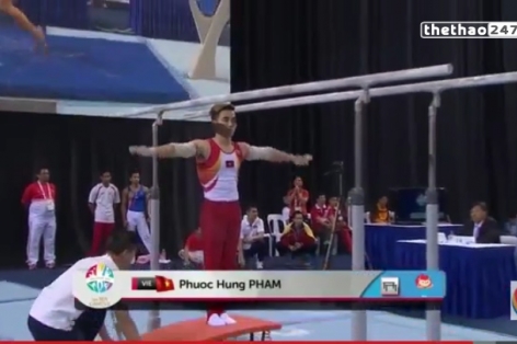 Video SEA Games 28: Bài thi của Phạm Phước Hưng ở nội dung xà kép (TDDC)