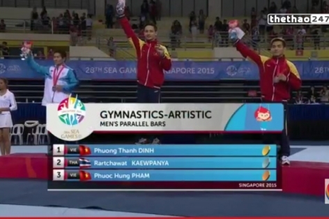 Video SEA Games 28: Lễ trao giải cho Đinh Phương Thành và Phạm Phước Hưng (TDDC)