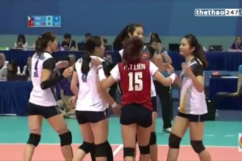 Video SEA Games 28: Việt Nam 3-0 Philippines (Bóng chuyền nữ)