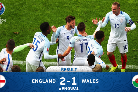 Video bàn thắng: Anh 2-1 Wales (Vòng bảng Euro 2016)