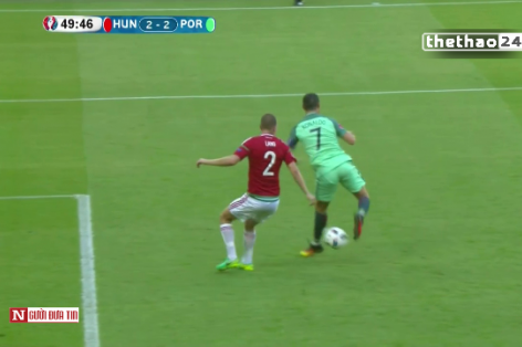 VIDEO: Ronaldo đánh gót điệu nghệ vào lưới Hungary