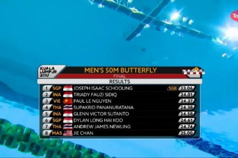 VIDEO SEA Games: Paul Le đoạt HCĐ nội dung 50m bơi bướm nam 