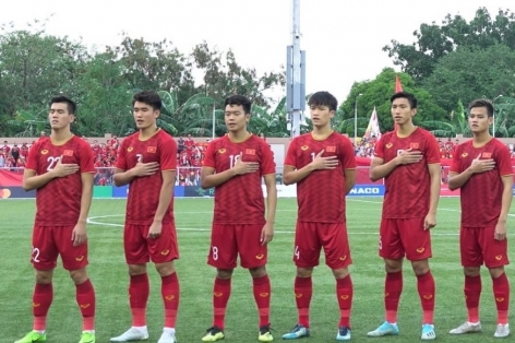 Hình ảnh xúc động của U22 Việt Nam trước trận đấu Thái Lan