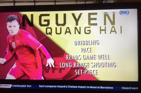 Quang Hải vào top 6 cầu thủ đáng xem tại Asian Cup 2019