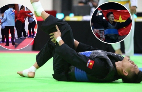 Ban huấn luyện vượt rào lao vào sân, bức xúc khi VĐV Việt Nam bị xử ép