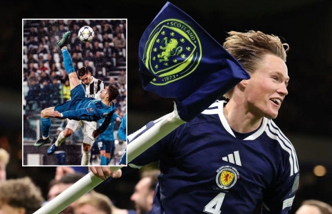 McTominay tái hiện khoảnh khắc kiểu Ronaldo, đưa Scotland tới World Cup