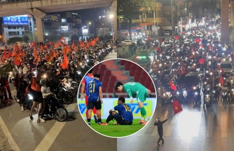 CĐV Thái Lan nóng mặt khi thấy CĐV Việt Nam 'đi bão'