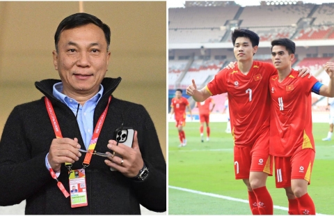 Chủ tịch VFF động viên U23 Việt Nam trước chung kết U23 Đông Nam Á