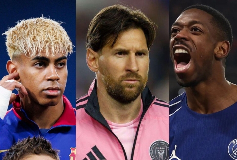 Cầu thủ xuất sắc nhất 2025: Dembele top 2, Messi góp mặt