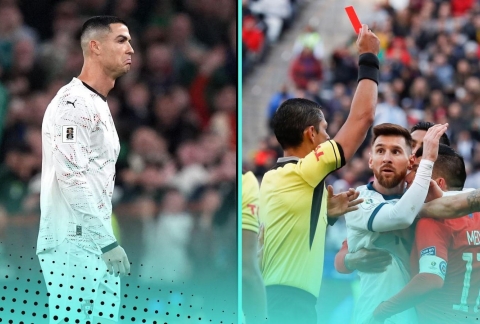 Ronaldo nhận thẻ đỏ nhiều gấp 4 lần Messi