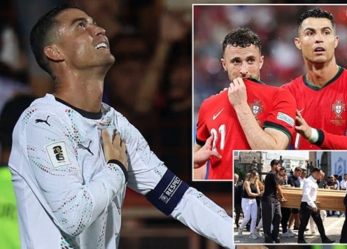 Ronaldo lập siêu phẩm tri ân Diogo Jota
