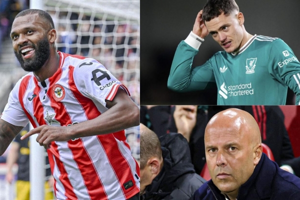 Thua đau Brentford, Liverpool chính thức rơi khỏi top 5 Ngoại hạng Anh