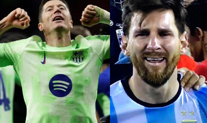 Không ngừng ghi bàn, Lewandowski sánh ngang Messi tại Barca