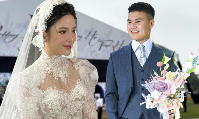 Đám cưới Quang Hải: Cô dâu Chu Thanh Huyền đẹp 'ná thở', mẹ chồng nói 1 câu cả làng vỡ òa