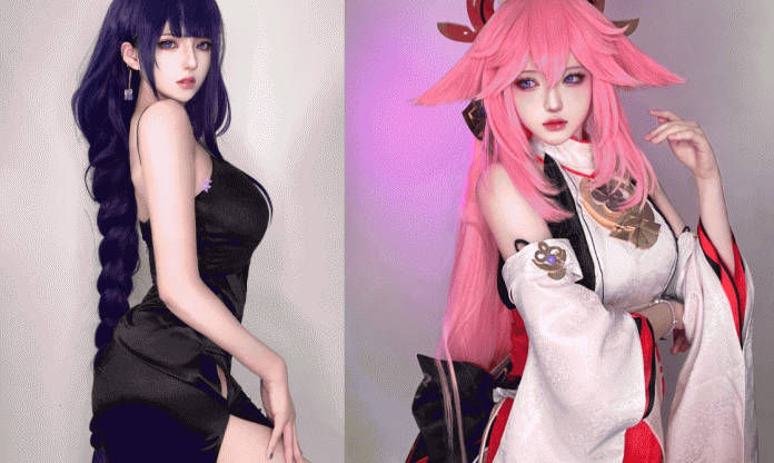 Genshin Impact: Cosplay 'cáo hồng' Yae Miko và Lôi Thần Ei