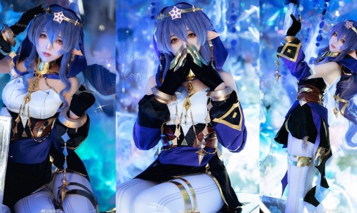 Nữ game thủ cosplay nhân vật mới Layla trong Genshin Impact