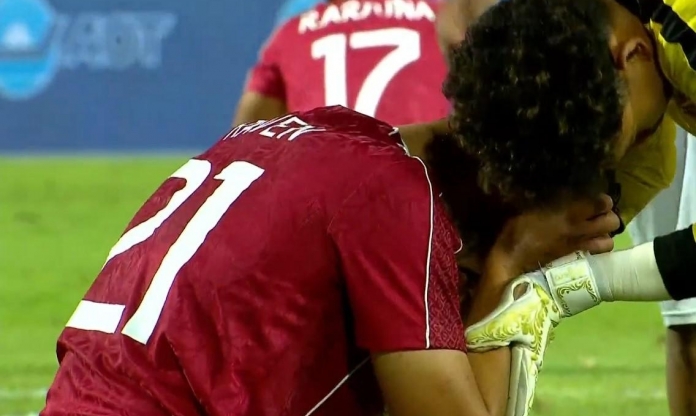 Cầu thủ U22 Indonesia khóc nức nở vì bị loại ở SEA Games