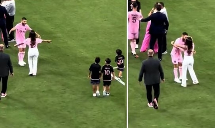 Khoảnh khắc vợ Messi ôm cầu thủ Inter Miami khi nhận nhầm chồng