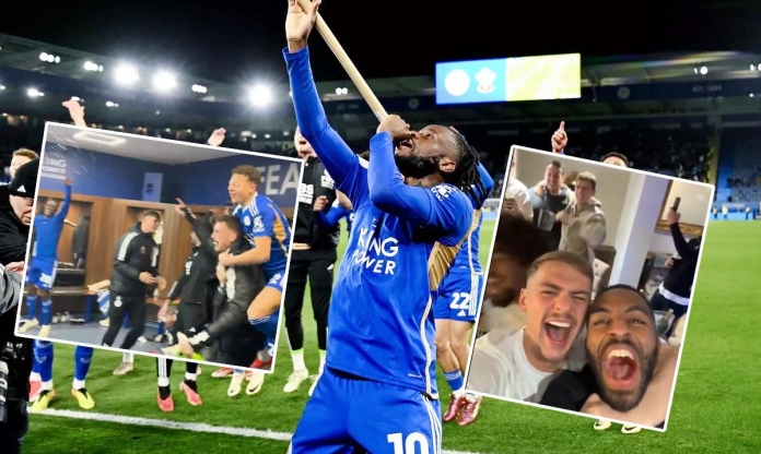 Cầu thủ Leicester City ăn mừng điên cuồng ngày thăng hạng Ngoại hạng Anh
