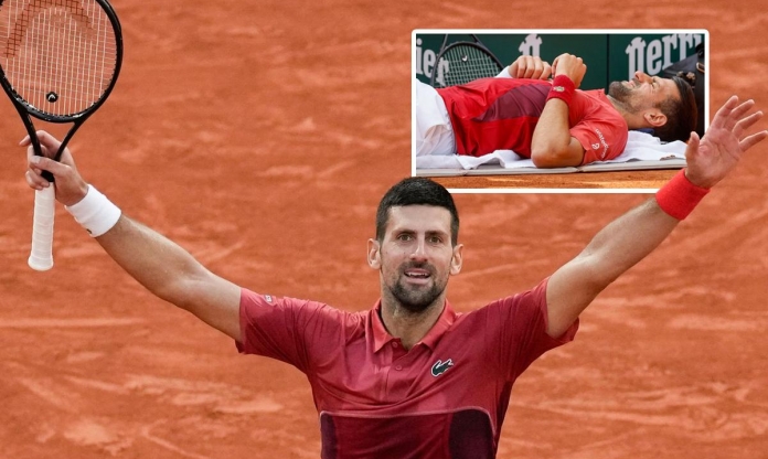 'Chấp một chân', Novak Djokovic vẫn vào tứ kết Roland Garros 2024
