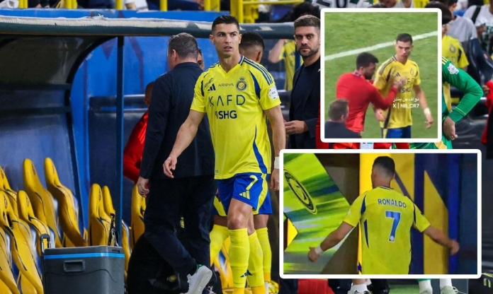 Ronaldo bỏ vào đường hầm ngay khi bị thay khỏi sân