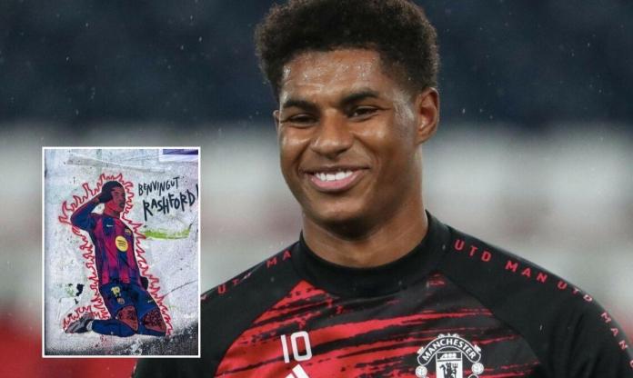 Rashford nhận món quà đặc biệt từ fan Barca
