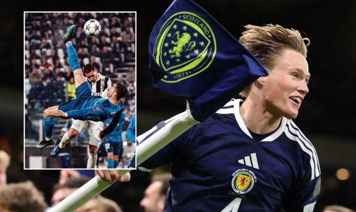 McTominay tái hiện khoảnh khắc kiểu Ronaldo, đưa Scotland tới World Cup