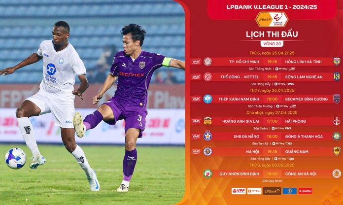 Hấp dẫn cuộc đua vô địch lẫn trụ hạng vòng 20 V-League