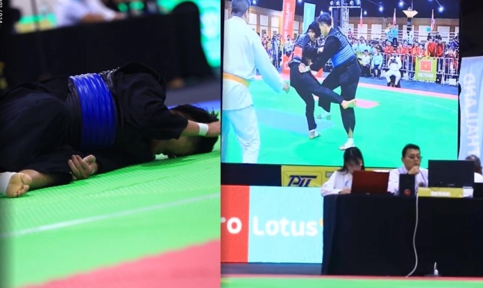 Hình ảnh rõ ràng VĐV Việt Nam bị đối thủ Thái Lan triệt hạ vẫn giành HCV