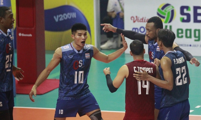 Đánh bại Philippines, bóng chuyền nam Thái Lan nắm ngôi đầu bảng SEA V.League