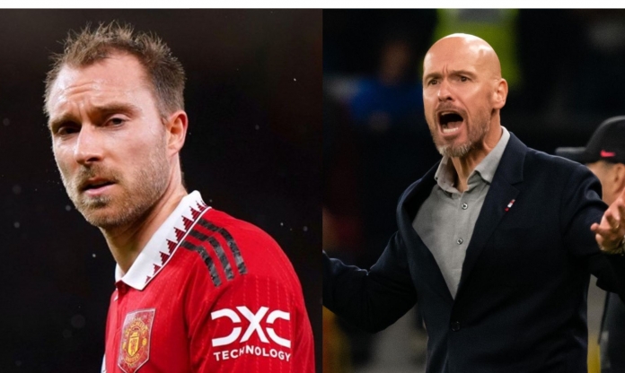 Eriksen không hài lòng với quyết định của Ten Hag