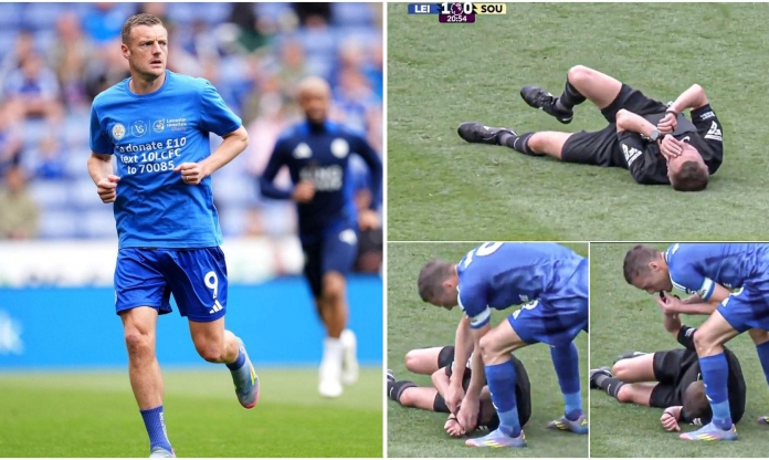 Jamie Vardy vừa đá bóng, vừa làm trọng tài