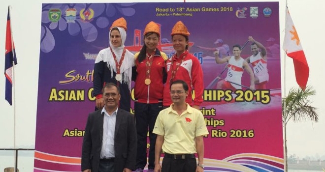 VĐV Việt Nam giành HCV lịch sử ở giải canoeing châu Á