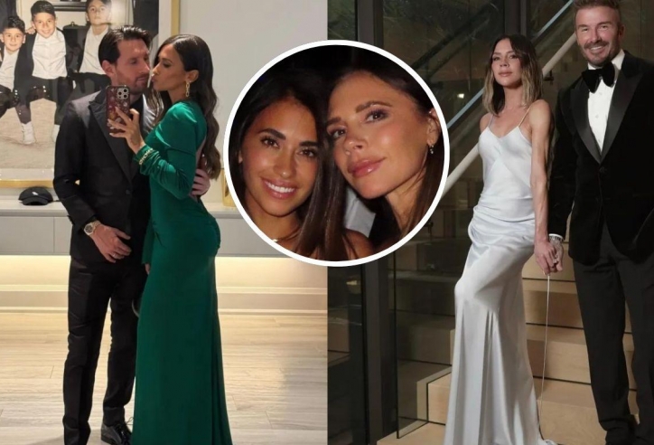 Vợ Messi khiến vợ Beckham phát cuồng trong tiệc sinh nhật chồng