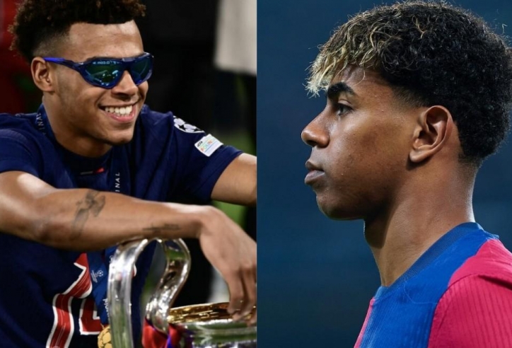 Lamine Yamal bị sao PSG đánh bại