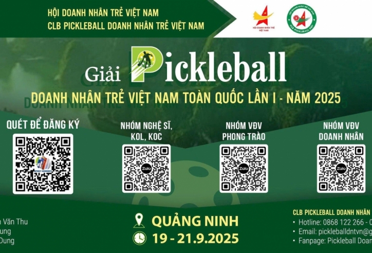 Giải Pickleball Doanh nhân trẻ toàn quốc lần thứ I năm 2025: Giải thưởng lên tới 1,5 tỷ đồng