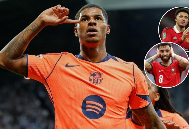 Bruno, Sancho sửng sốt trước siêu phẩm của Rashford