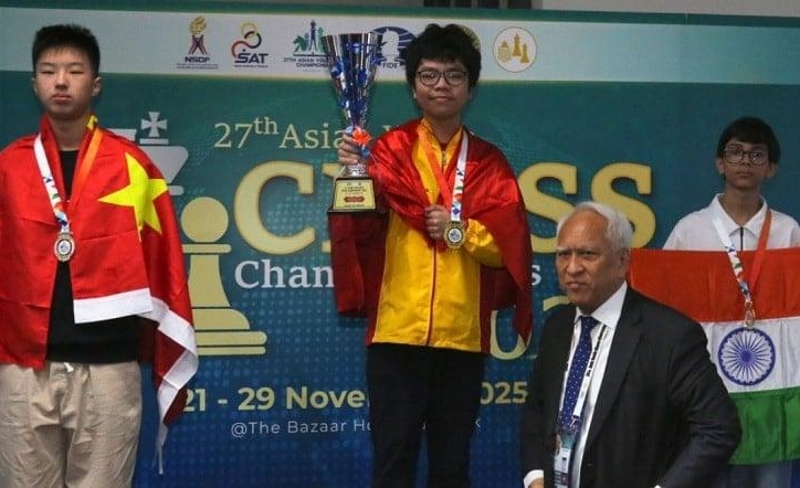 Cờ vua Việt Nam 'bội thu' HCV trong ngày mở màn giải vô địch trẻ Châu Á 2025