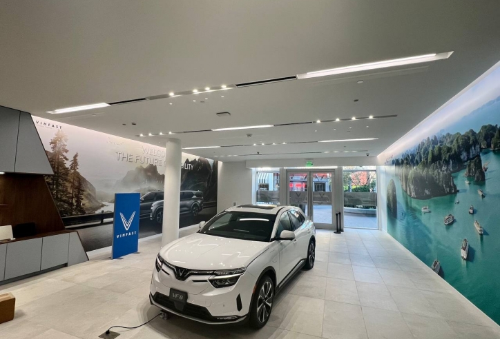 Cận cảnh showroom VinFast 'hoành tráng' trên đất Mỹ, khai trương trong tuần này
