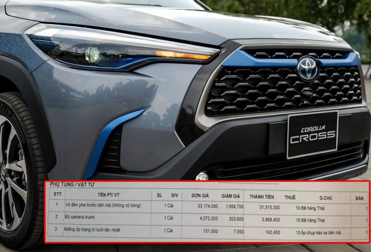 “Giật mình” vỏ đèn pha Toyota Corolla Cross có giá hơn 33 triệu đồng