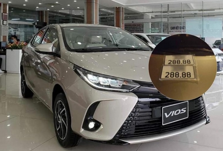 Toyota Vios 2021 biển số “tứ quý 8” lên sàn xe cũ, giá bán gây “sốc”