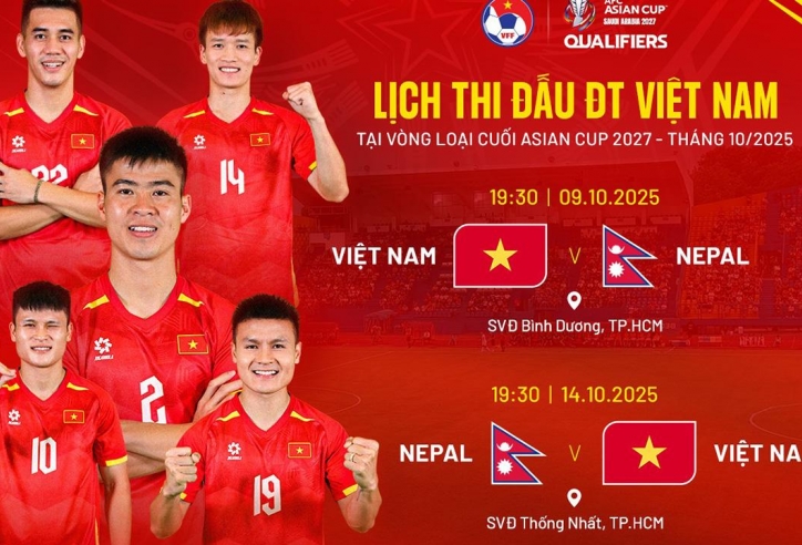 AFC xác nhận ĐT Việt Nam đá 2 trận với Nepal trên sân nhà