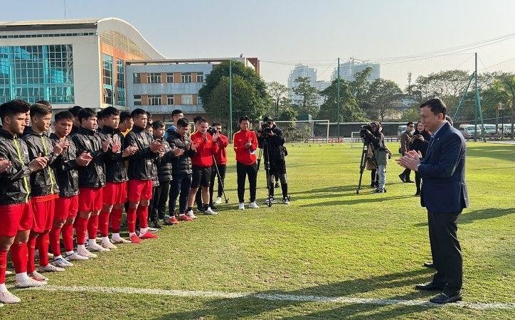 U20 Việt Nam nhận 'doping tinh thần' trước khi tham dự giải châu Á