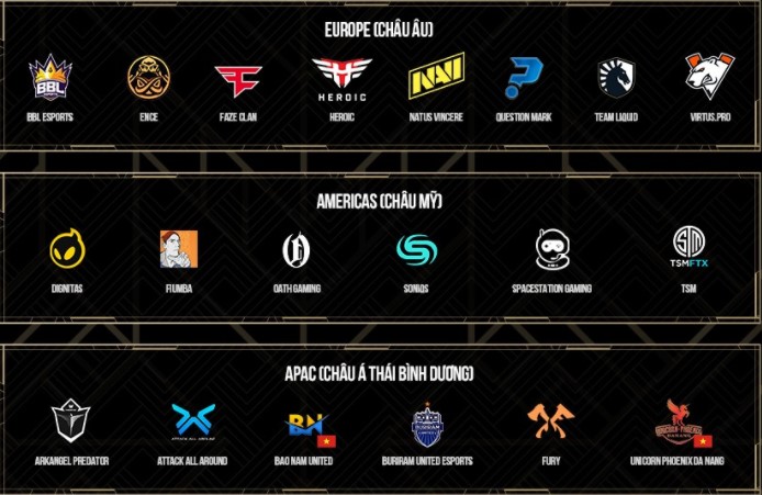 Danh sách 32 đội tuyển tham dự PUBG Global Championship 2021 (PGC 2021)