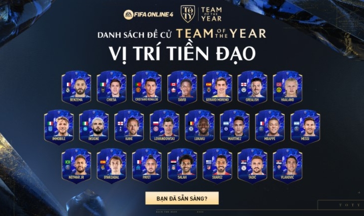 FIFA Online 4: Danh sách 80 cái tên đề cử cho Team Of The Year (TOTY)