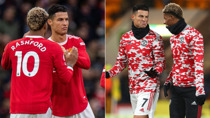 Dù dự bị, Ronaldo vẫn thể hiện tinh thần chuyên nghiệp với Rashford