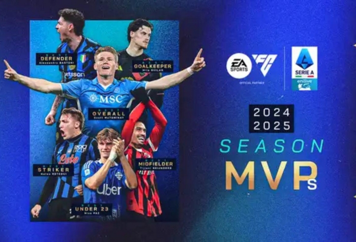 CHÍNH THỨC: Serie A công bố các danh hiệu MVP mùa giải 2024/25