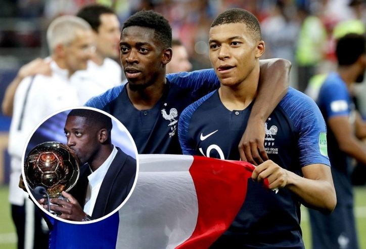 Phản ứng đầu tiên của Mbappe khi Dembele giành Quả bóng Vàng