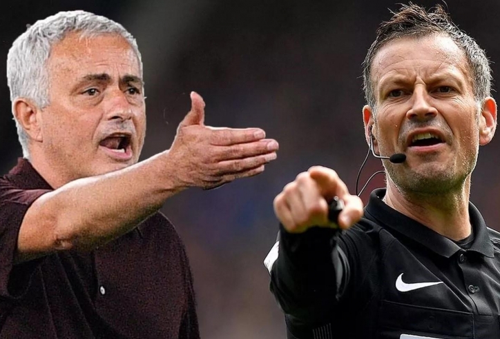 Mourinho bị 'ném giày' vì tranh cãi với trọng tài Ngoại hạng Anh